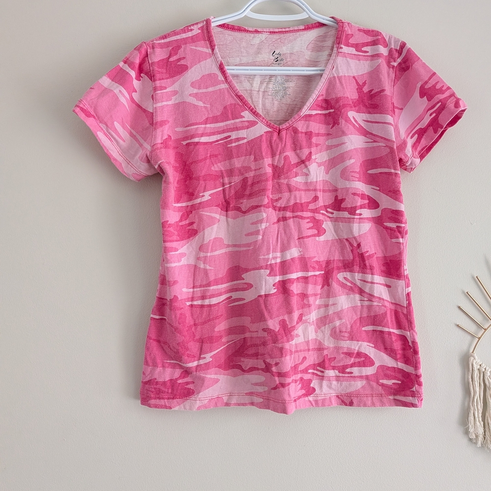 Lady Belle Ranger Pink Camo V-Neck Tee